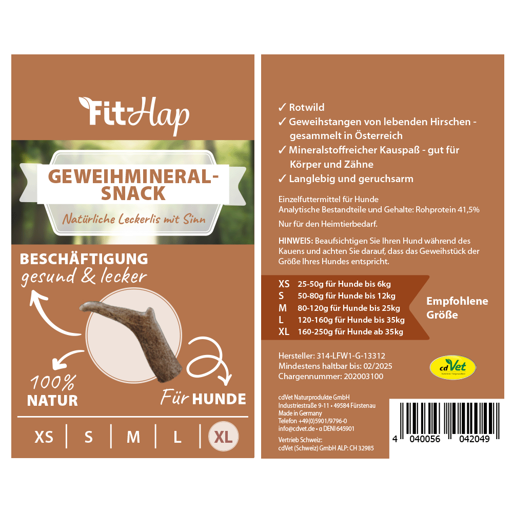 Fit-Hap Geweihmineral-Snack XL (160-250 g)