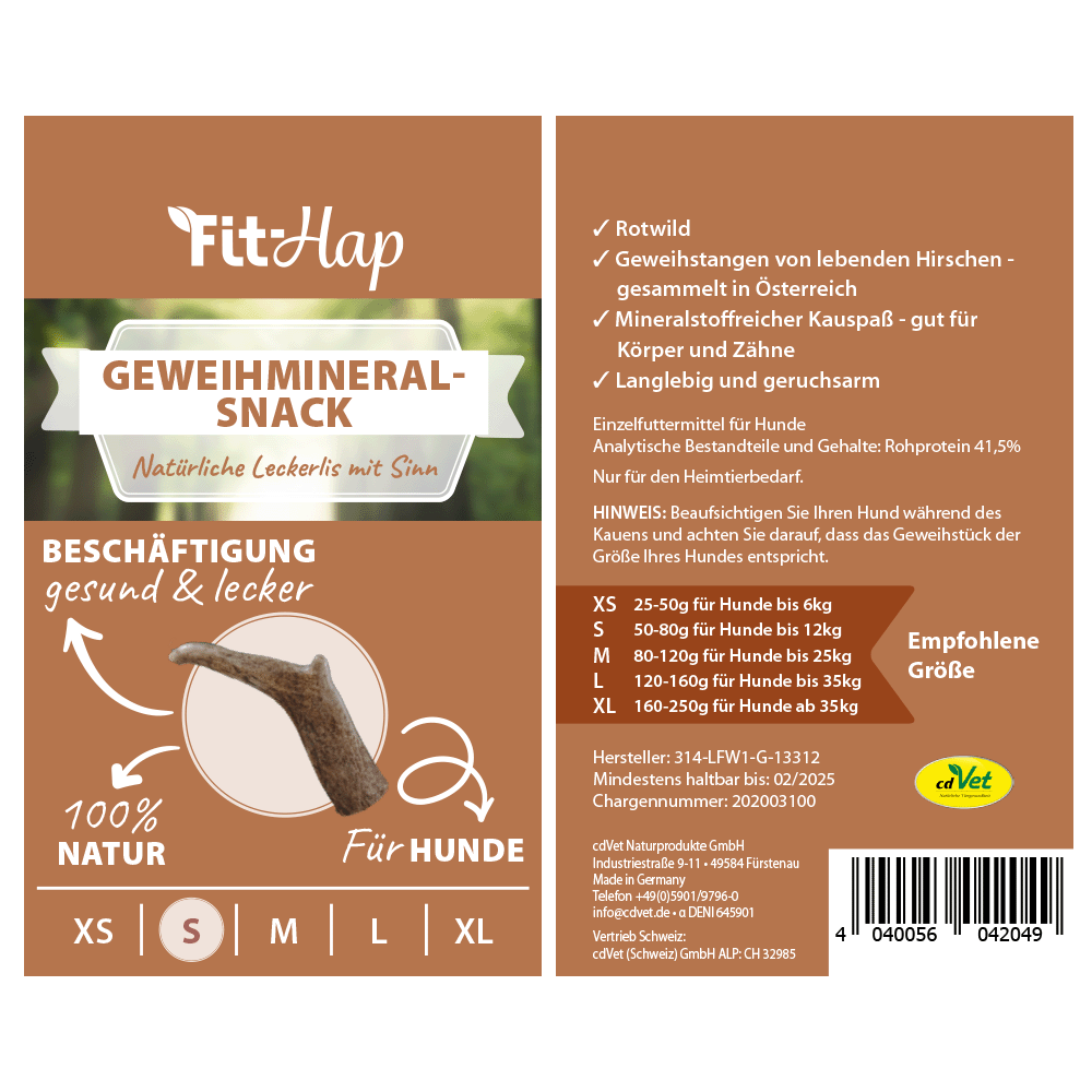 Fit-Hap Geweihmineral-Snack S (50-80 g)