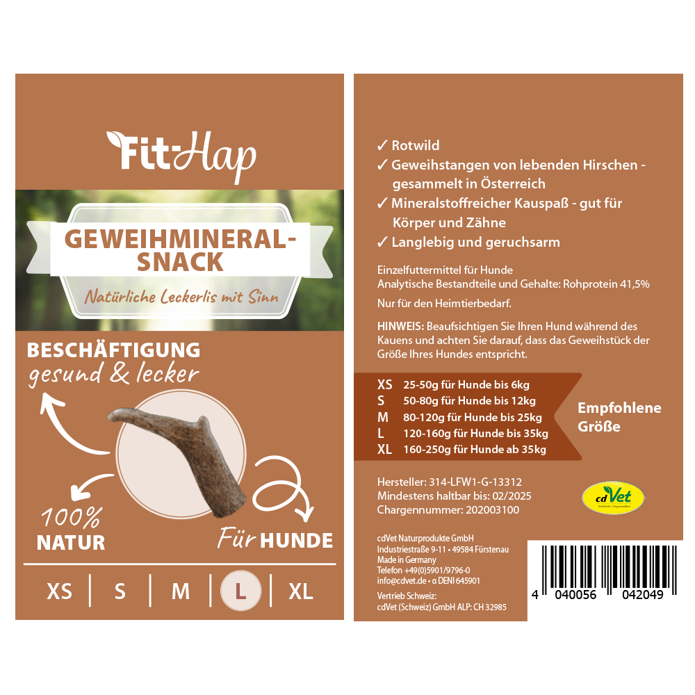Fit-Hap Geweihmineral-Snack L 6er VE